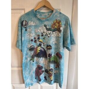 Vintage Grateful Dead Tie Dye T-Shirt Size L- 1993 Liquid Blue Parachute Bears